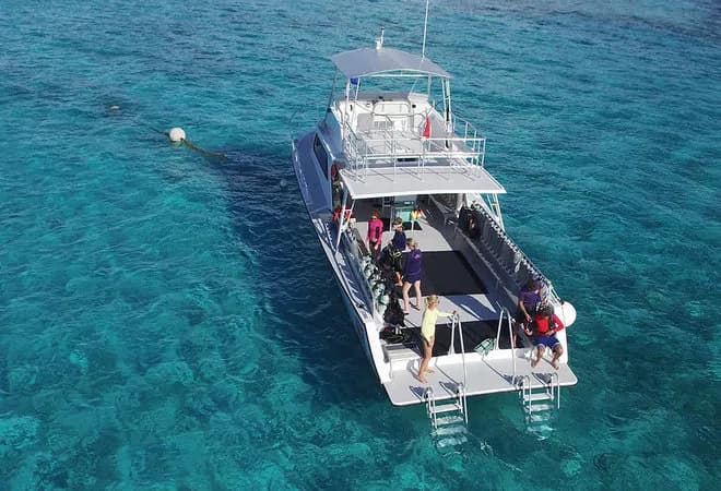 The dive boat at Little Cayman Beach Resort