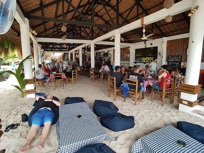 Shaded lounge area Shaded lounge area