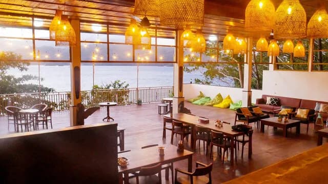 An open-air dining room at Bastianos Dive Resort Lembeh An open-air dining room at Bastianos Dive Resort Lembeh