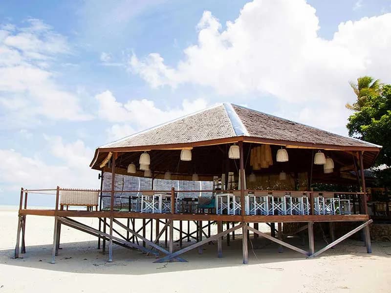 Restaurant area over the water Restaurant area over the water
