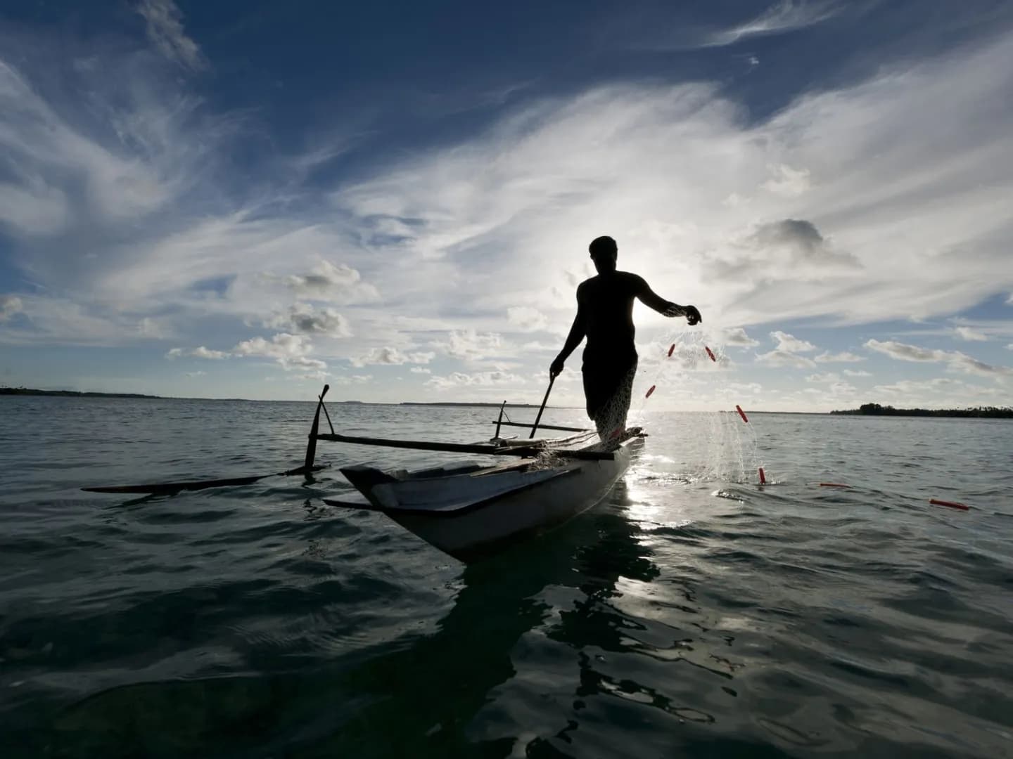 Fisherman out in the sea Fisherman out in the sea