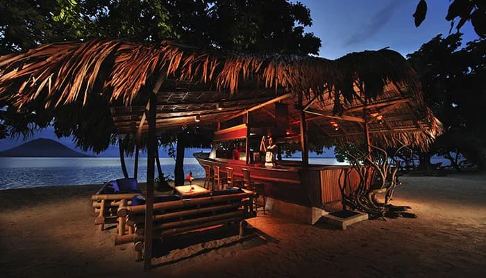 Lounge and beach bar at Siladen Resort & Spa Bunaken Lounge and beach bar at Siladen Resort & Spa Bunaken